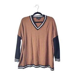 Joseph A V-Neck Color Block Sweater